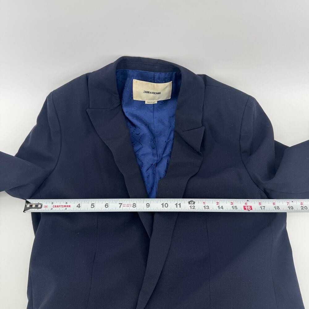 Zadig & Voltaire Viva Camo Skull Strass Wool Blazer - Size 40 Large Embellished - Picture 6 of 9